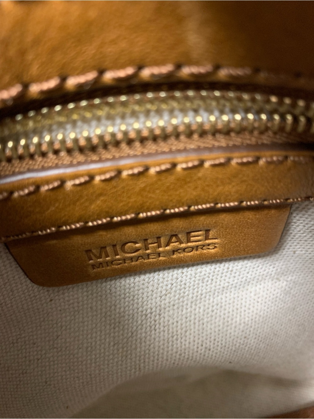 Michael Kors Tan & Beige Signature Canvas leather Hobo Bag - Picture 6 of 16